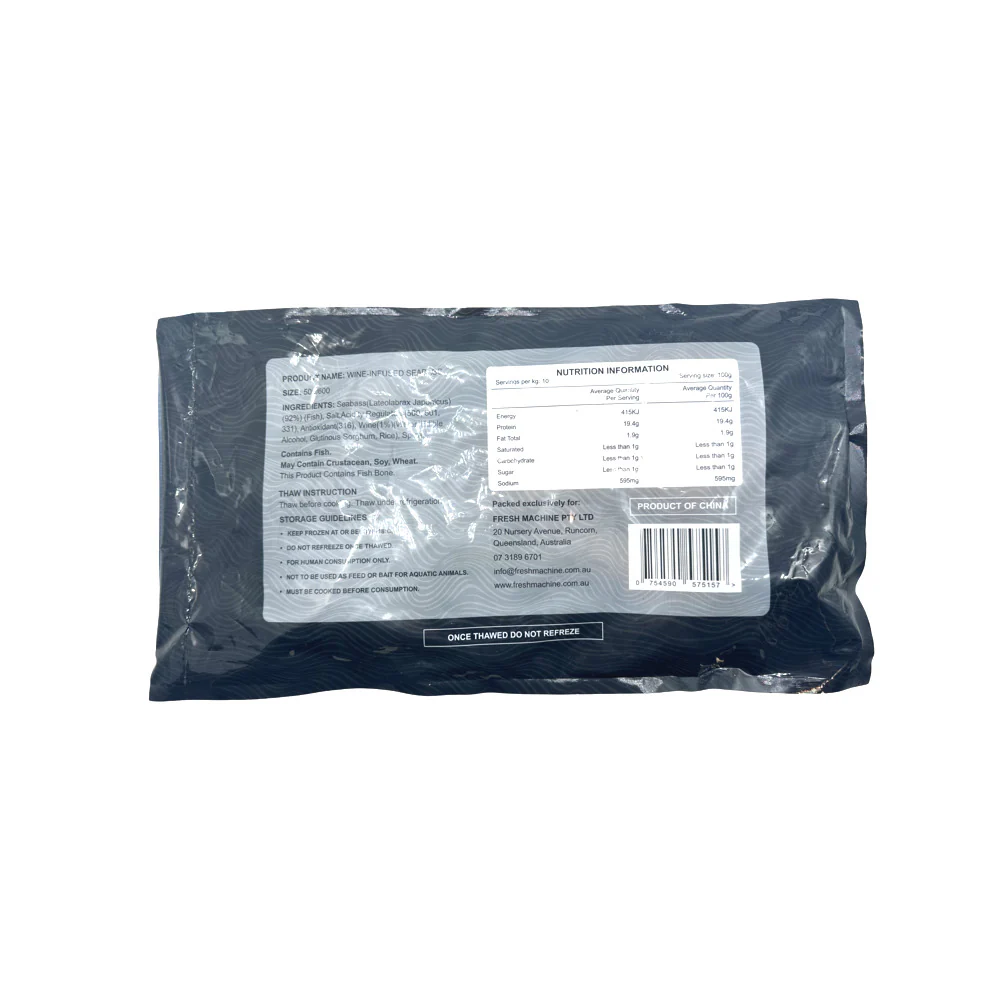 United Oriental Wine-Infused Sea Bass, Whole & Cleaned, Frozen 500g - Image 2