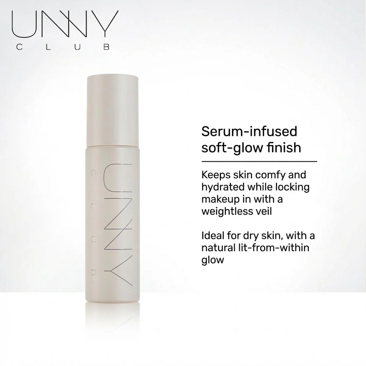 UNNY CLUB Soft Glow Essence Setting Spray 100ml - Hydrating Makeup Setting Mist for a Dewy, Natural Radiance