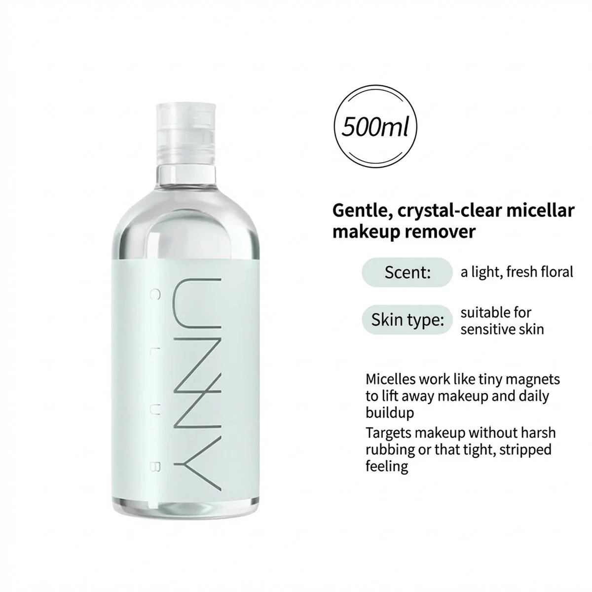 Unny Gentle Cleansing Water - 500ml - Image 2