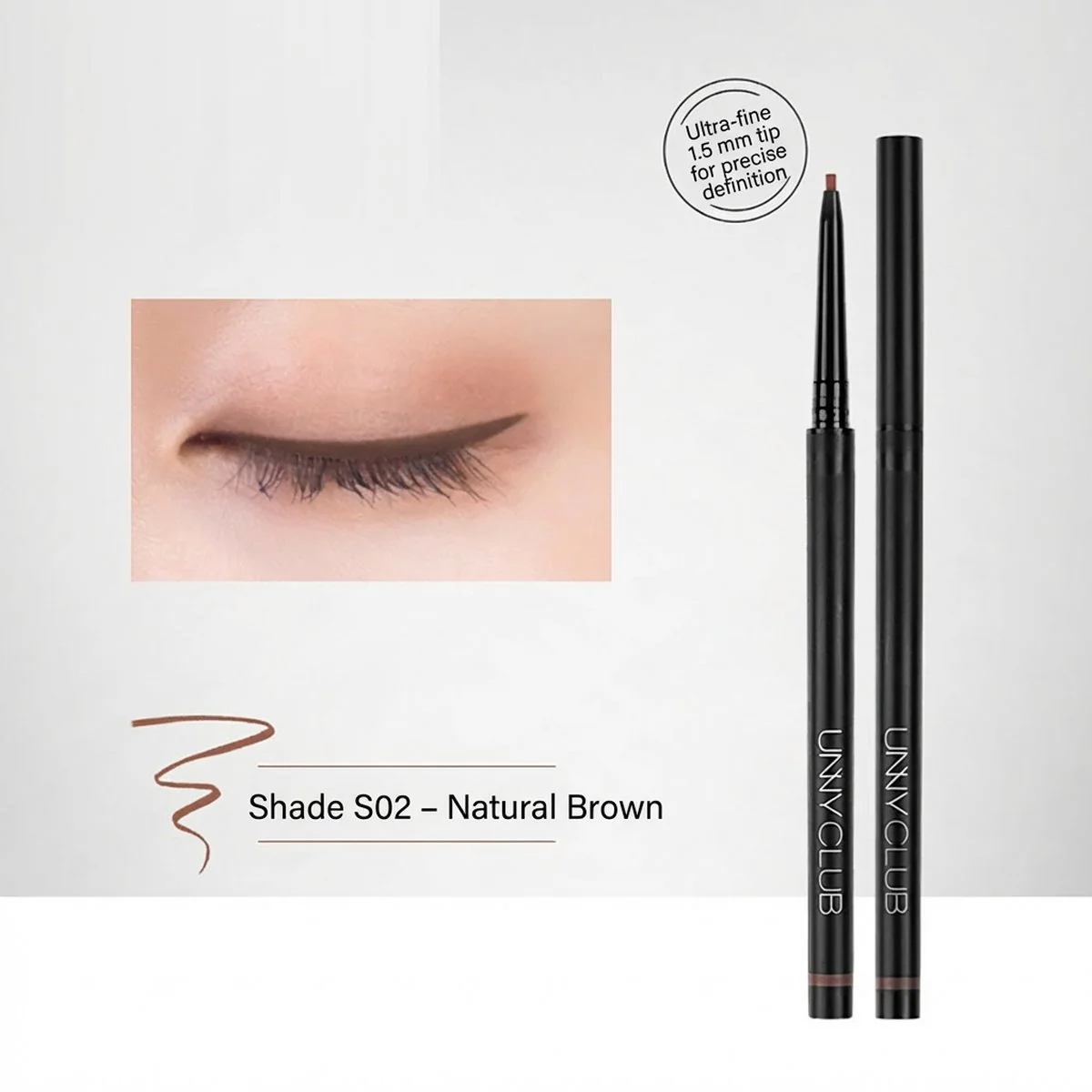 Unny Precision Colored Eyeliner Gel Pencil - Natural Brown S02, 0.05g