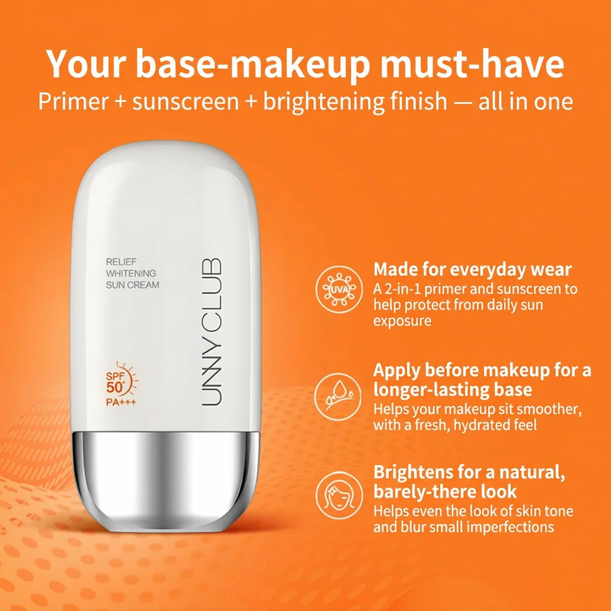 Unny Relief Whitening Sun Cream SPF50 PA+++ - 50ml - Image 2