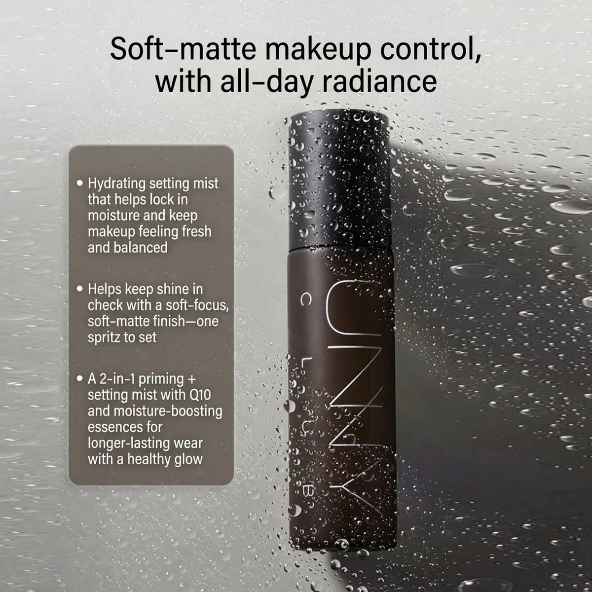 Unny Soft Matte Refreshing Setting Spray - Black, 100ml - Image 2