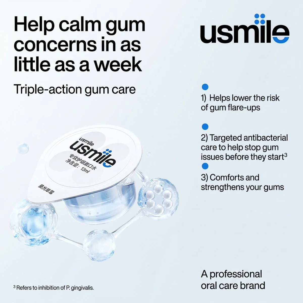 Usmile Gum Care Mouthwash Morning Herb Dew - 13ml x 20 Capsules - Image 2