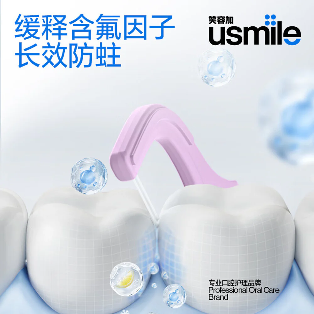 Usmile Twin-Line Anti-Caries Dental Floss Picks - Fresh Citrus, 50 Pieces x 3 - Image 3
