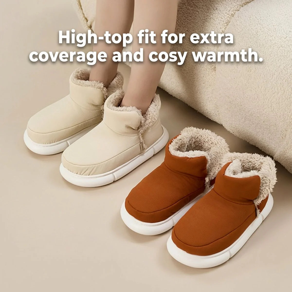 UTUNE High-Top Cotton Slippers - Meteorite Gray, EU 42-43 - Image 3