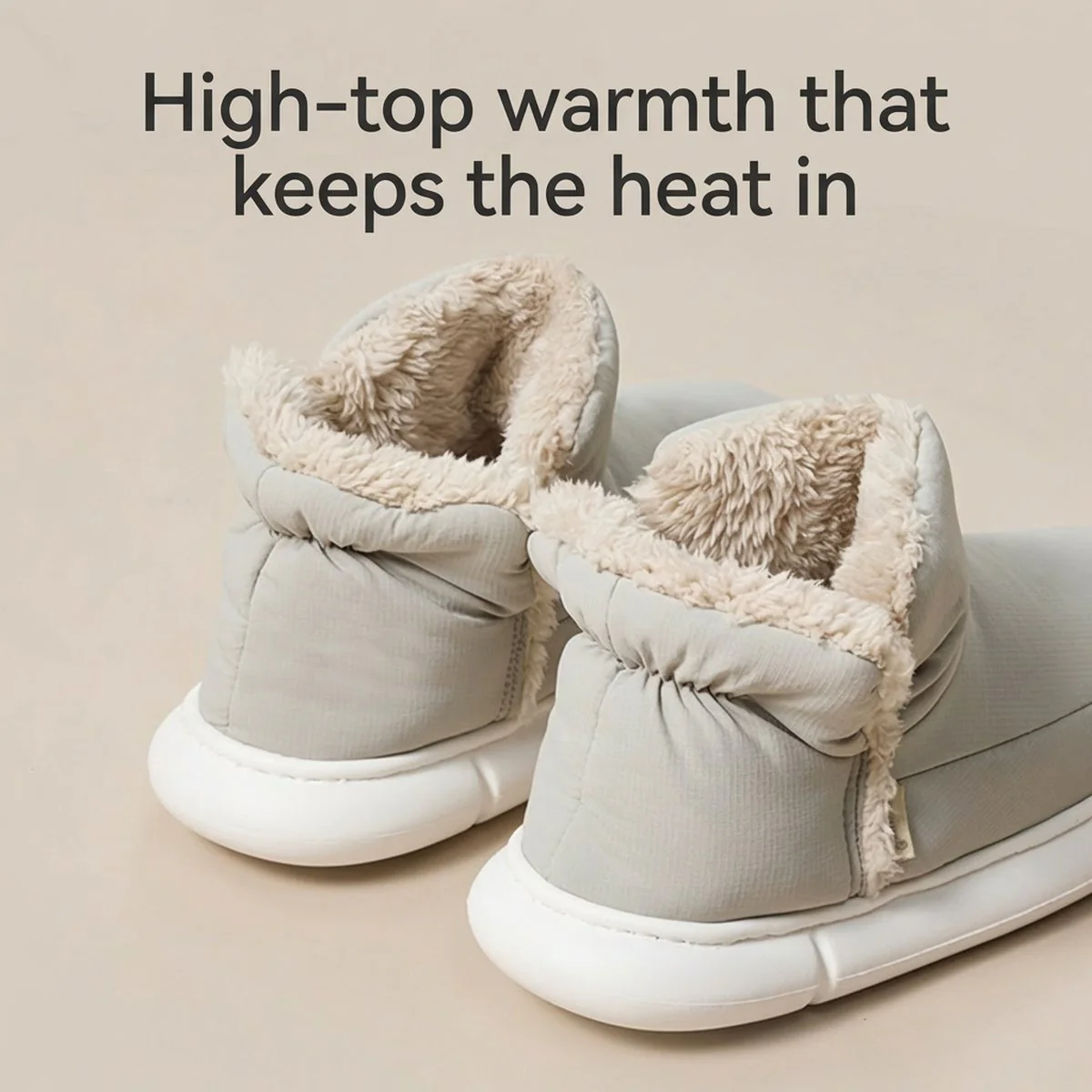 UTUNE High-Top Cotton Slippers - Meteorite Gray, EU 42-43 - Image 4