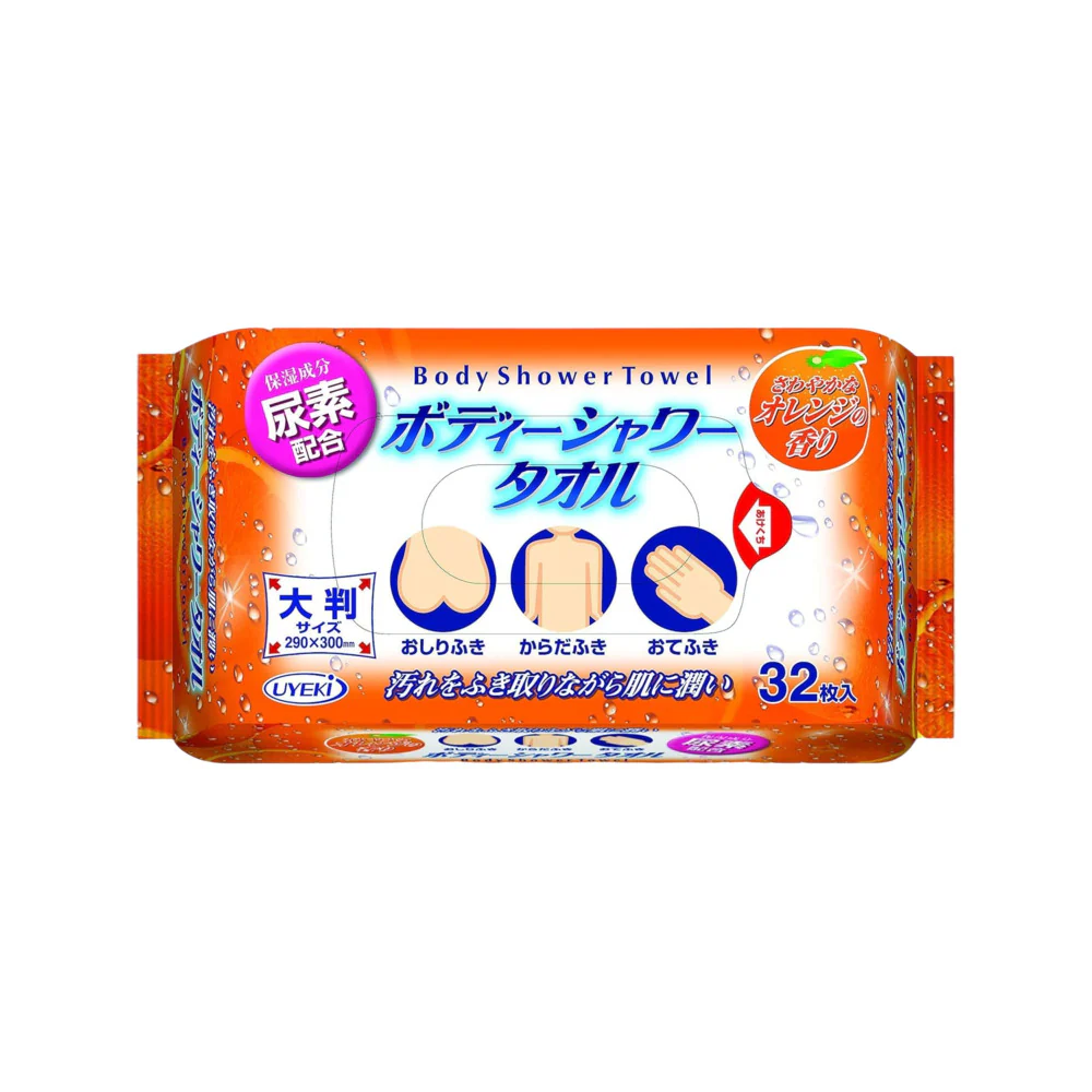 Uyeki Body Shower Wipes Orange Scent - 32 Sheets