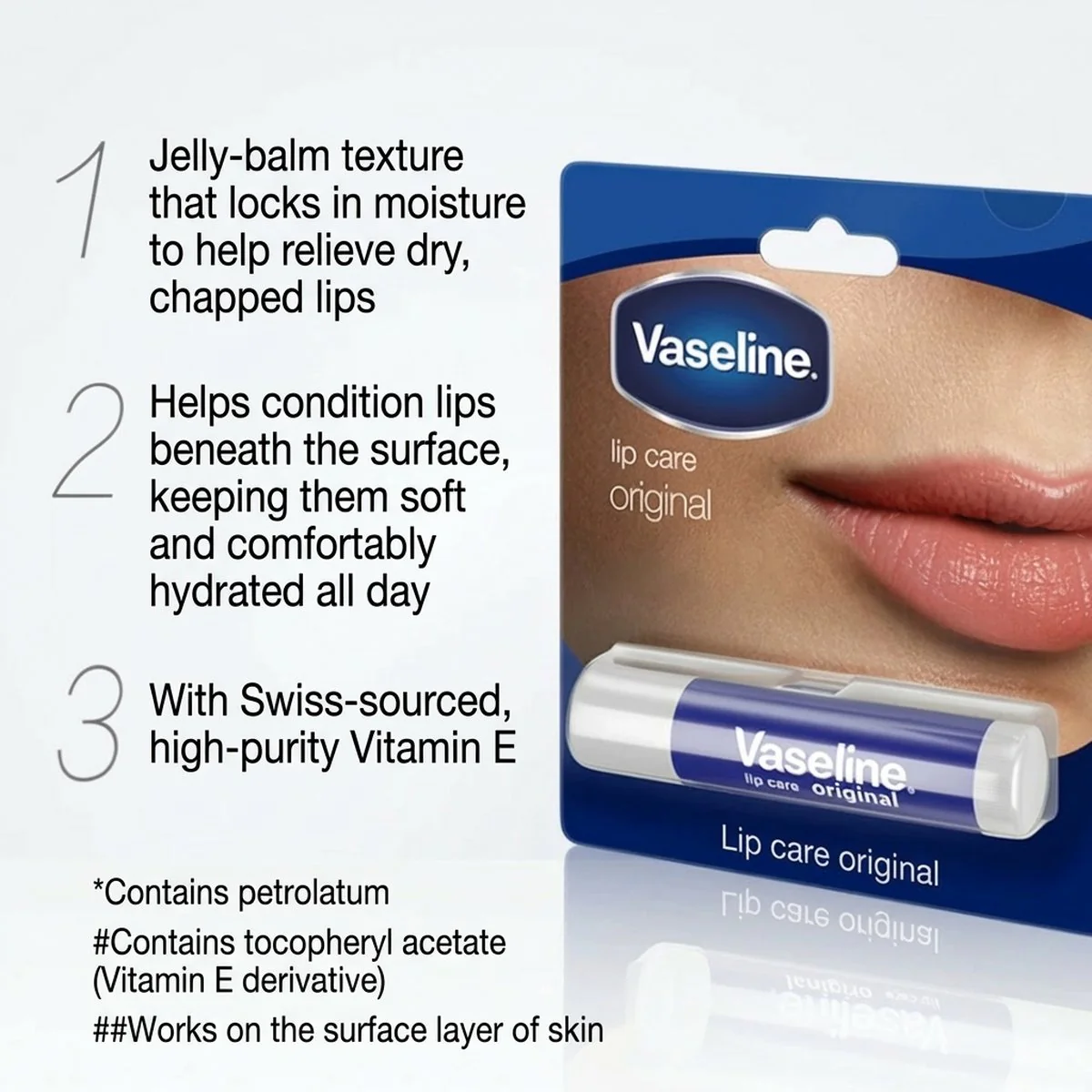 Vaseline Classic Lip Repair Original Moisturizing Lip Balm Stick – 3.5g - Image 2