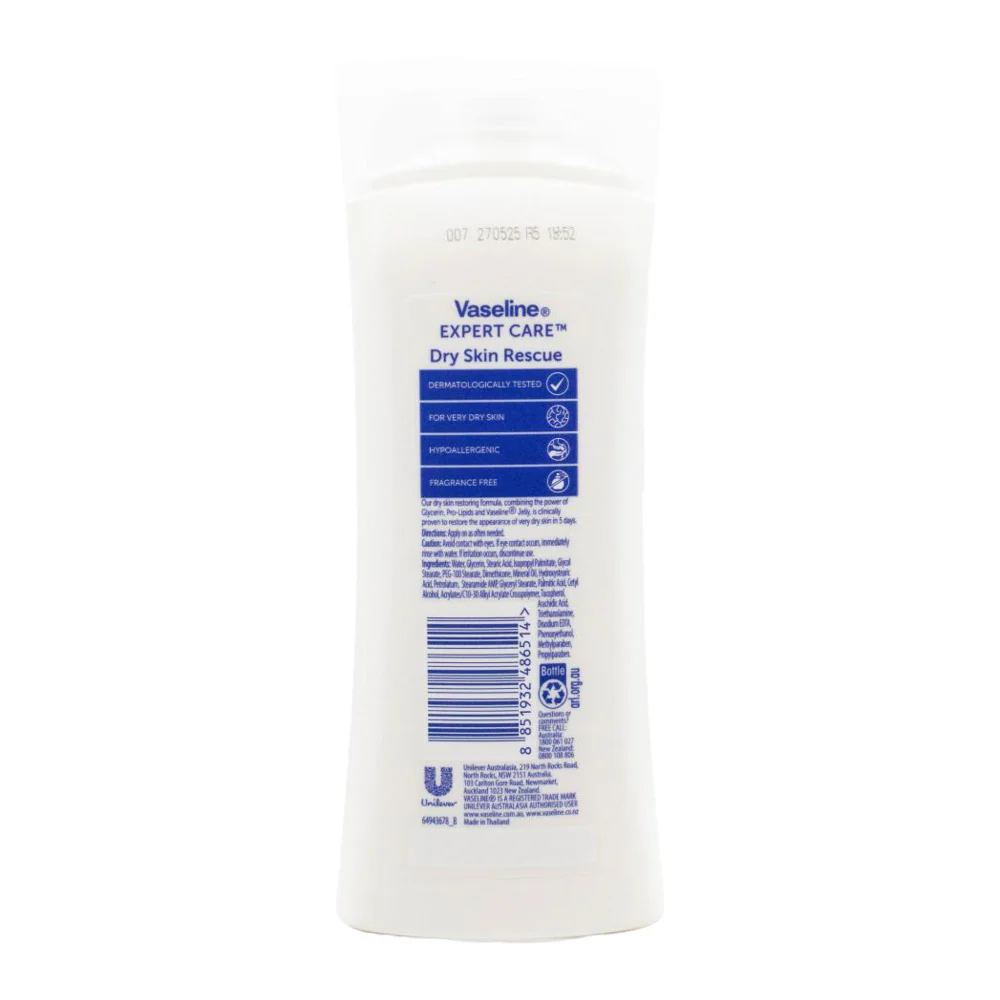 Vaseline Expert Care Dry Skin Rescue Advanced Strength Body Lotion Fragrance Free 225mL - Image 2