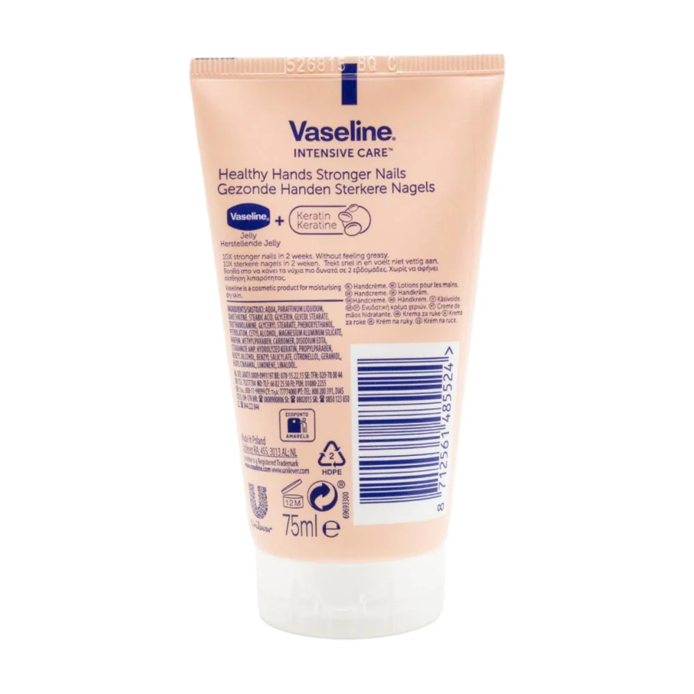 Vaseline Intensive Care Healthy Hands Stronger Nails Hand Cream with Keratin 75mL - Image 2