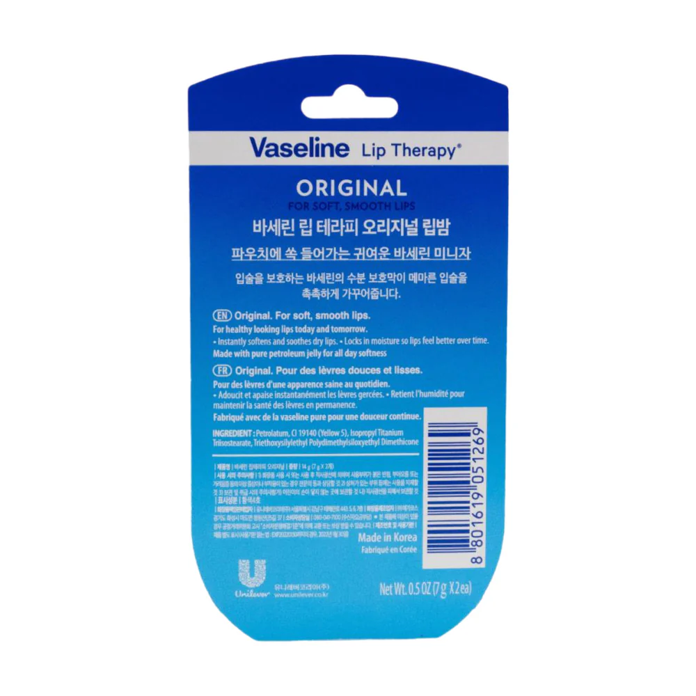 Vaseline Lip Therapy Original Lip Balm Twin Pack 7g x 2 - Image 2