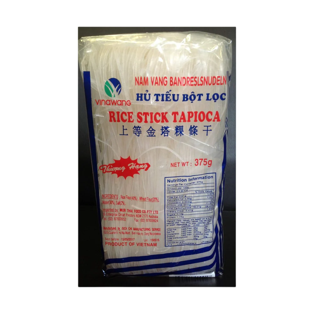 Vinawang Rice-Tapioca Stick Noodles – Hủ Tiếu Bột Lọc (Nam Vang Style), 375g - Image 2