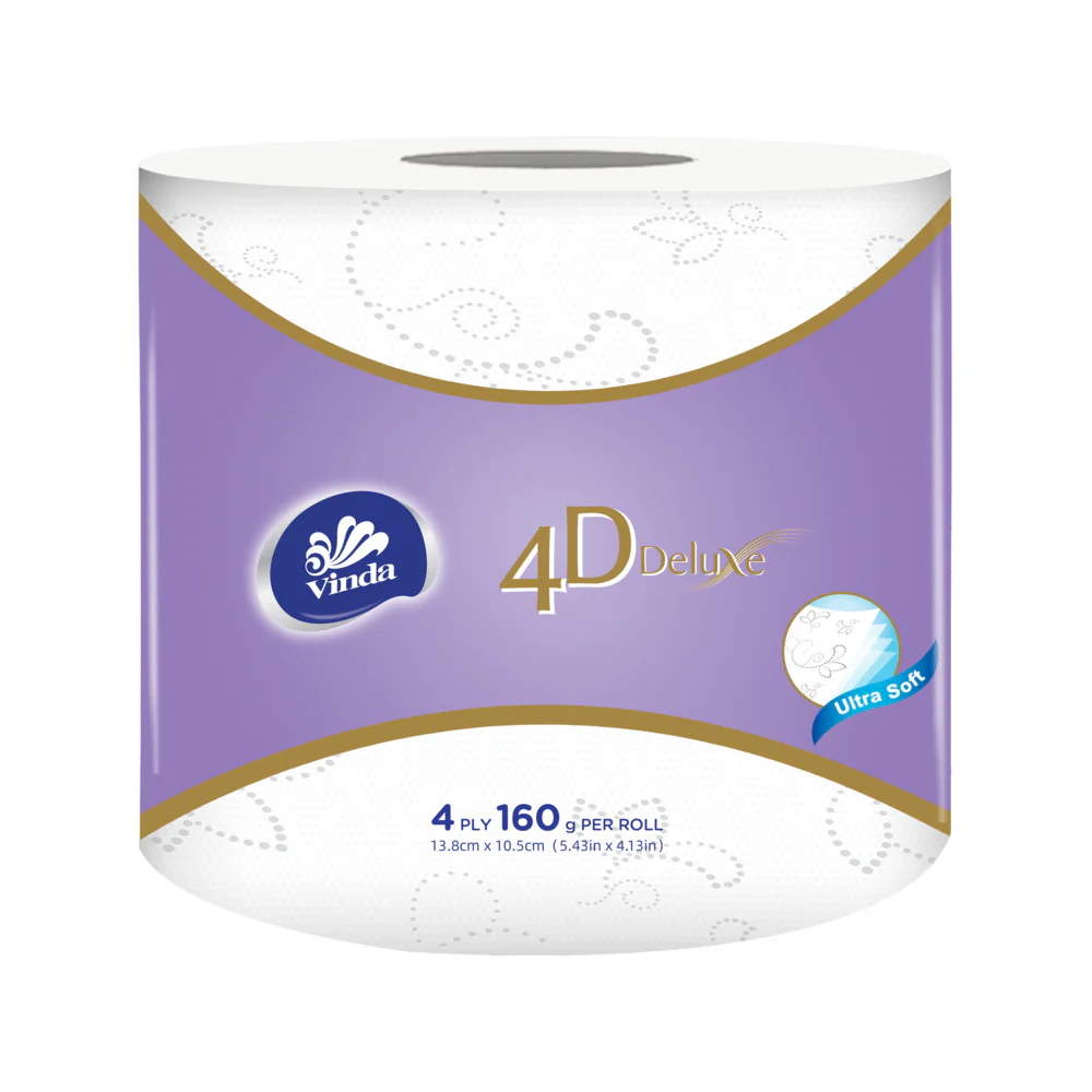 Vinda 4D Deluxe Ultra Soft 4-Ply Toilet Paper 160g x 10 Rolls - Image 2