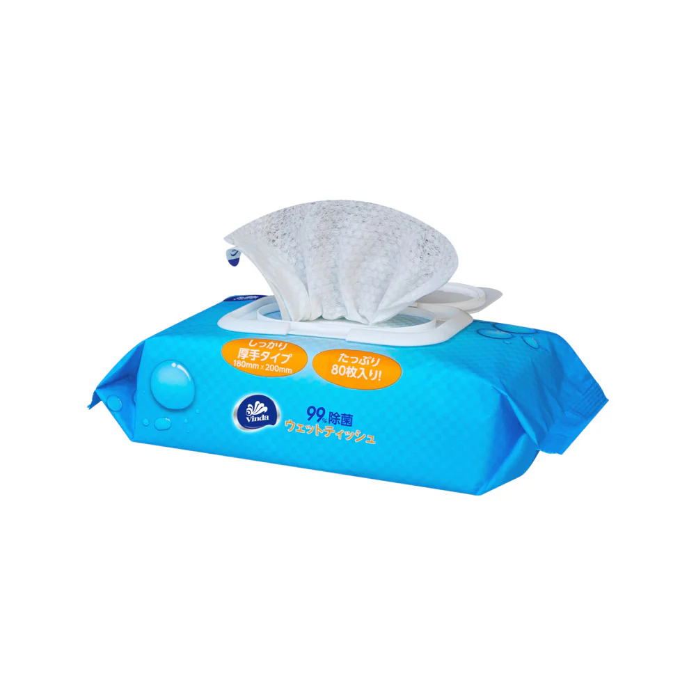 Vinda Fragrance-Free Antibacterial Wet Wipes (Japanese Edition) – 80 Sheets - Image 2