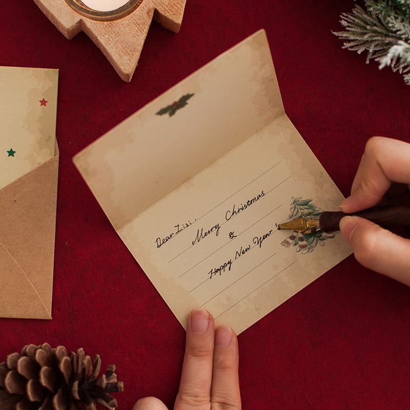 Vintage Christmas Greeting Card Set - Gift Design - Image 2