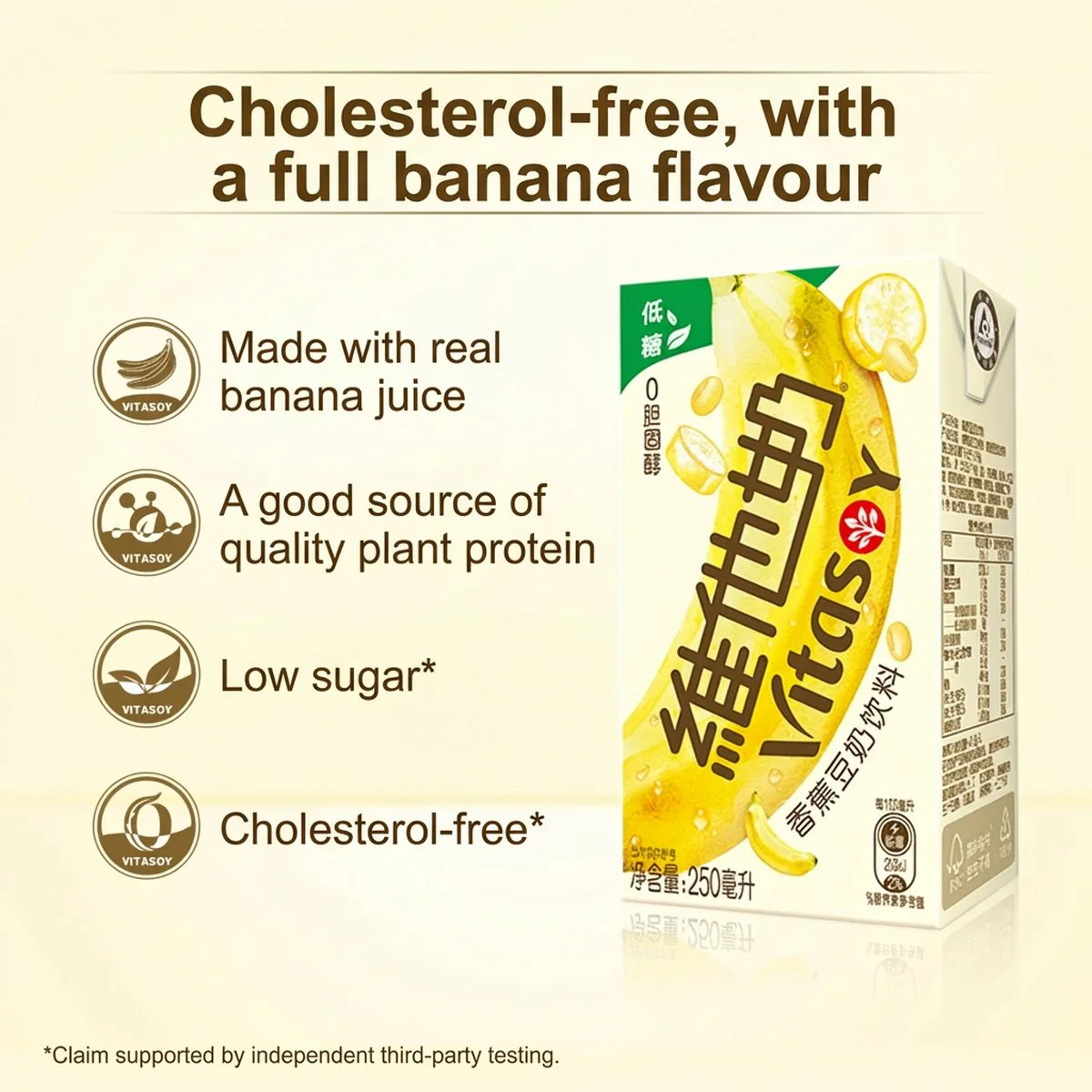 Vitasoy Banana Flavored Soy Drink 250ml - 6 Pack - Image 2