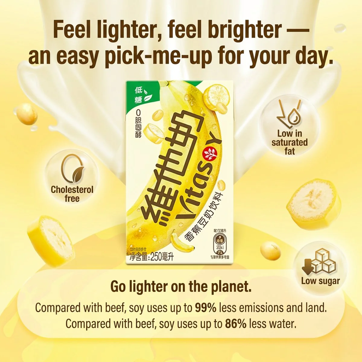Vitasoy Banana Flavored Soy Drink 250ml - 6 Pack - Image 3