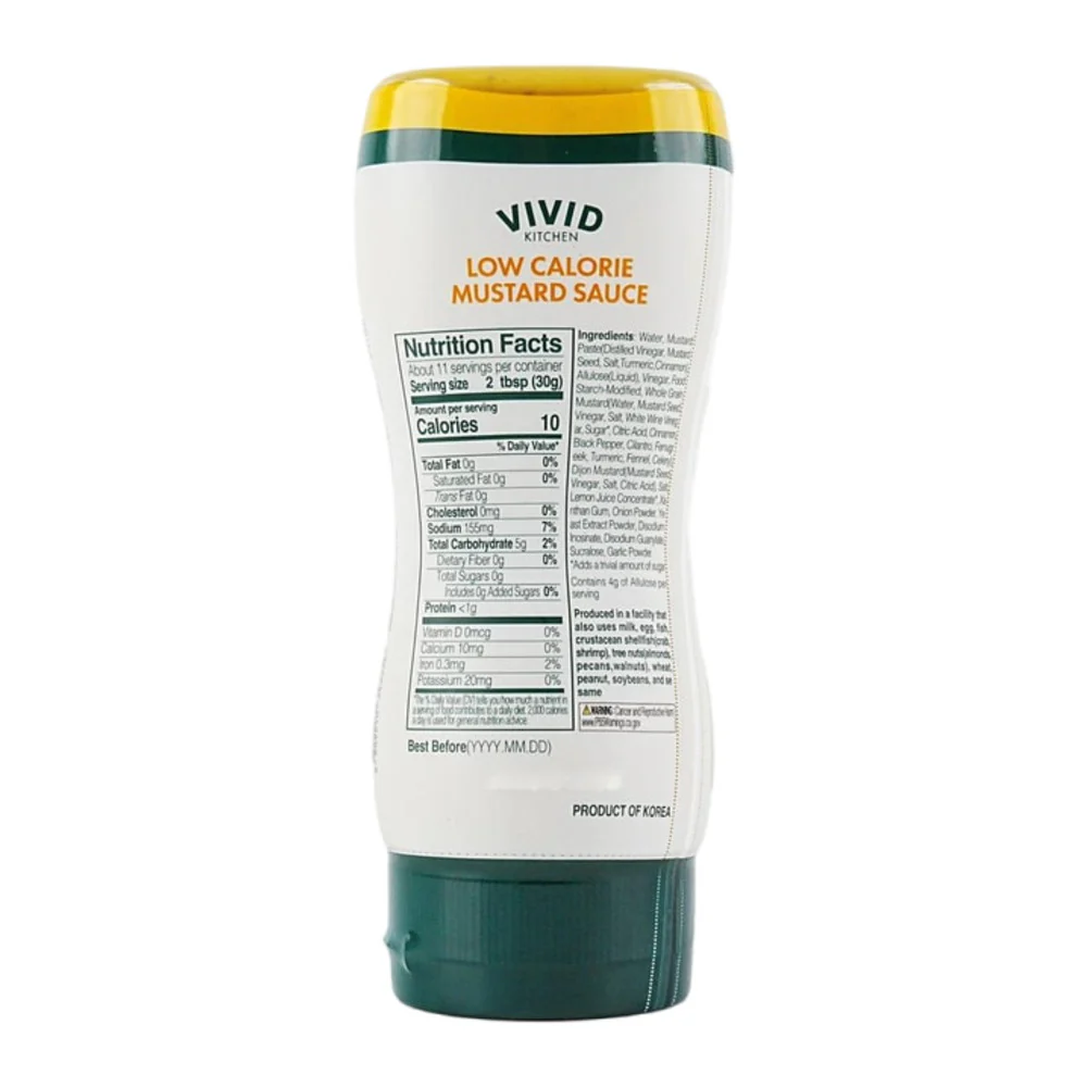Vivid Kitchen Low Calorie Mustard Sauce 320g – Sugar Free, 10 Calories per Serving - Image 3