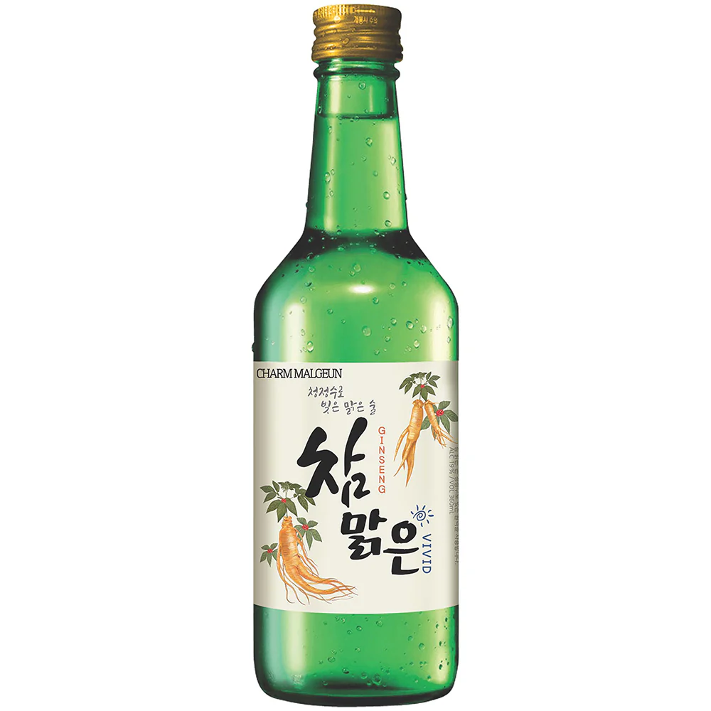 Charm Malgeun Vivid Korean Soju Ginseng Flavor 19% - 360ml