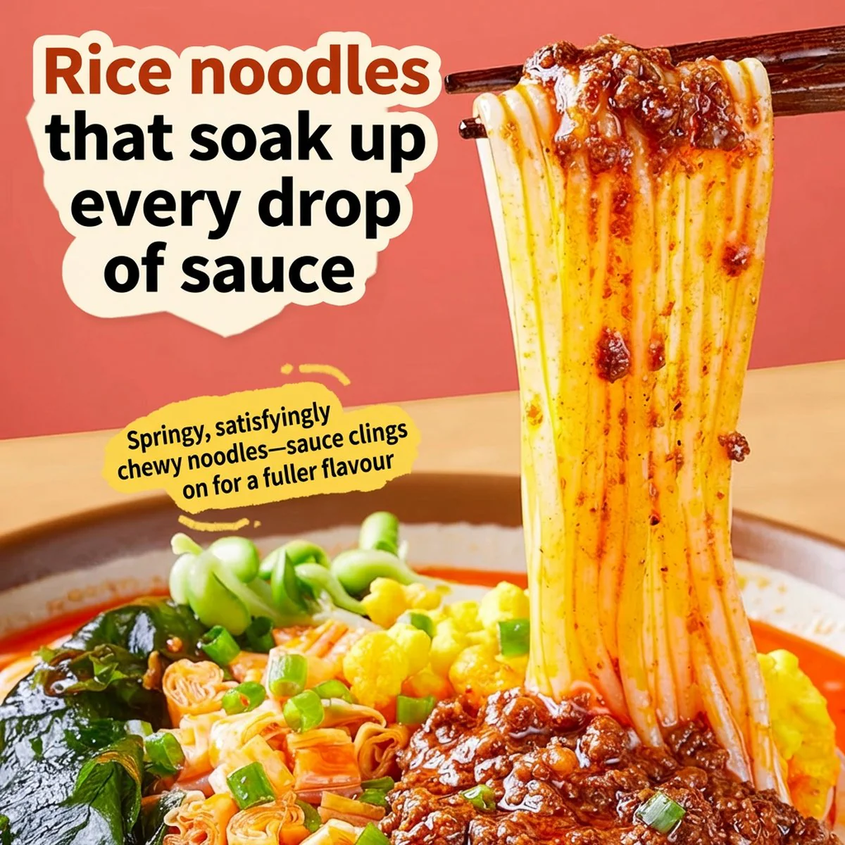 Wan He Rich Spicy Rice Noodles 203g - Spicy Rice Vermicelli Soup - Image 4
