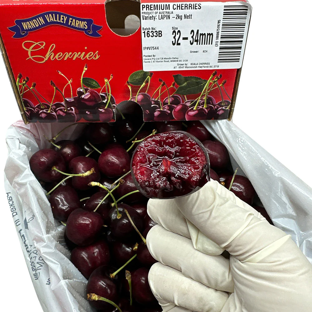 Wandin Valley Farms Lapin Cherries 32–34mm Gift Box 2kg - Image 3