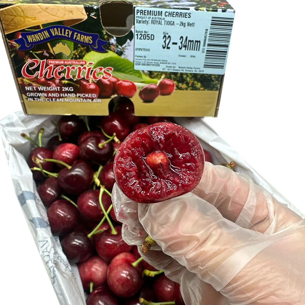 Wandin Valley Farms Royal Tioga Cherries 32–34mm Gift Box – 2kg - Image 3