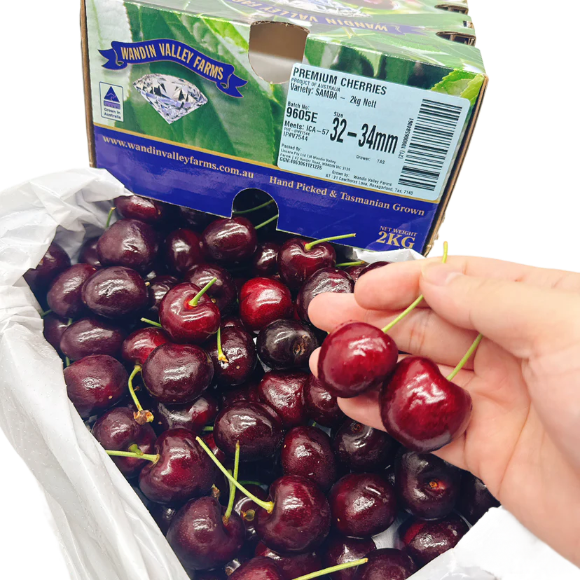Wandin Valley Farms Tasmanian Cherries Gift Box 32-34mm - 2kg - Image 2