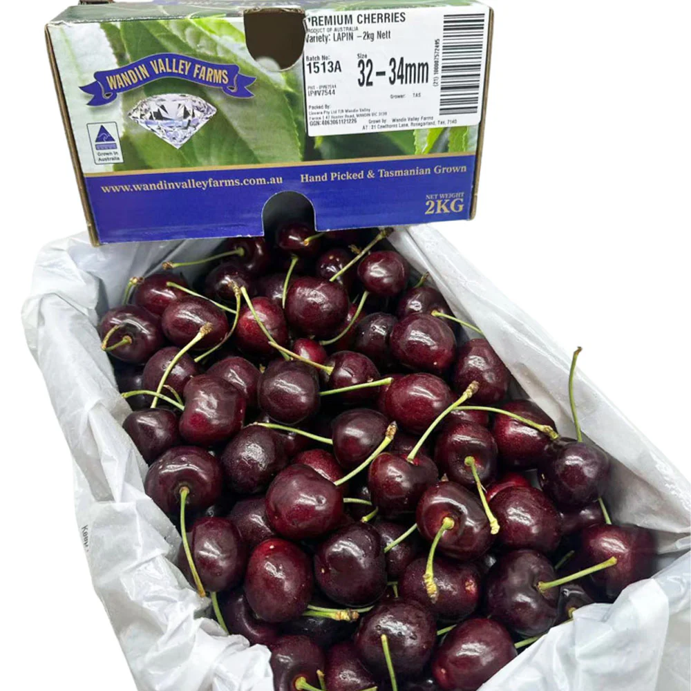 Wandin Valley Farms Tasmanian Lapin Cherries Gift Box 2kg – 32–34mm - Image 5