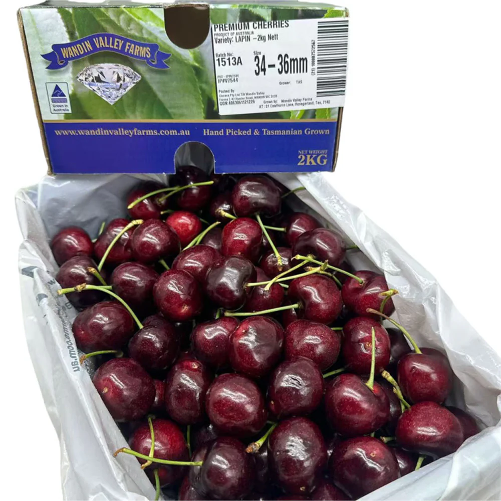 Wandin Valley Farms Tasmanian Lapin Cherries Gift Box 2kg – 34–36mm