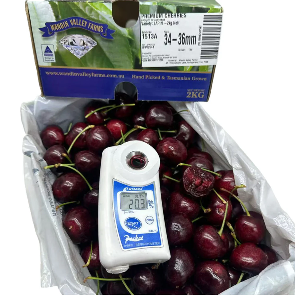 Wandin Valley Farms Tasmanian Lapin Cherries Gift Box 2kg – 34–36mm - Image 2