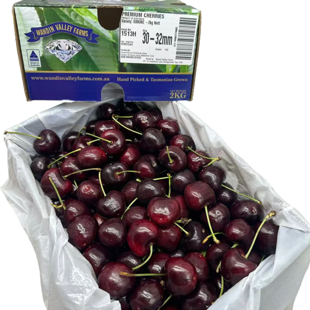 Wandin Valley Farms Tasmanian Simone Cherries Gift Box 2kg – 30–32mm - Image 4