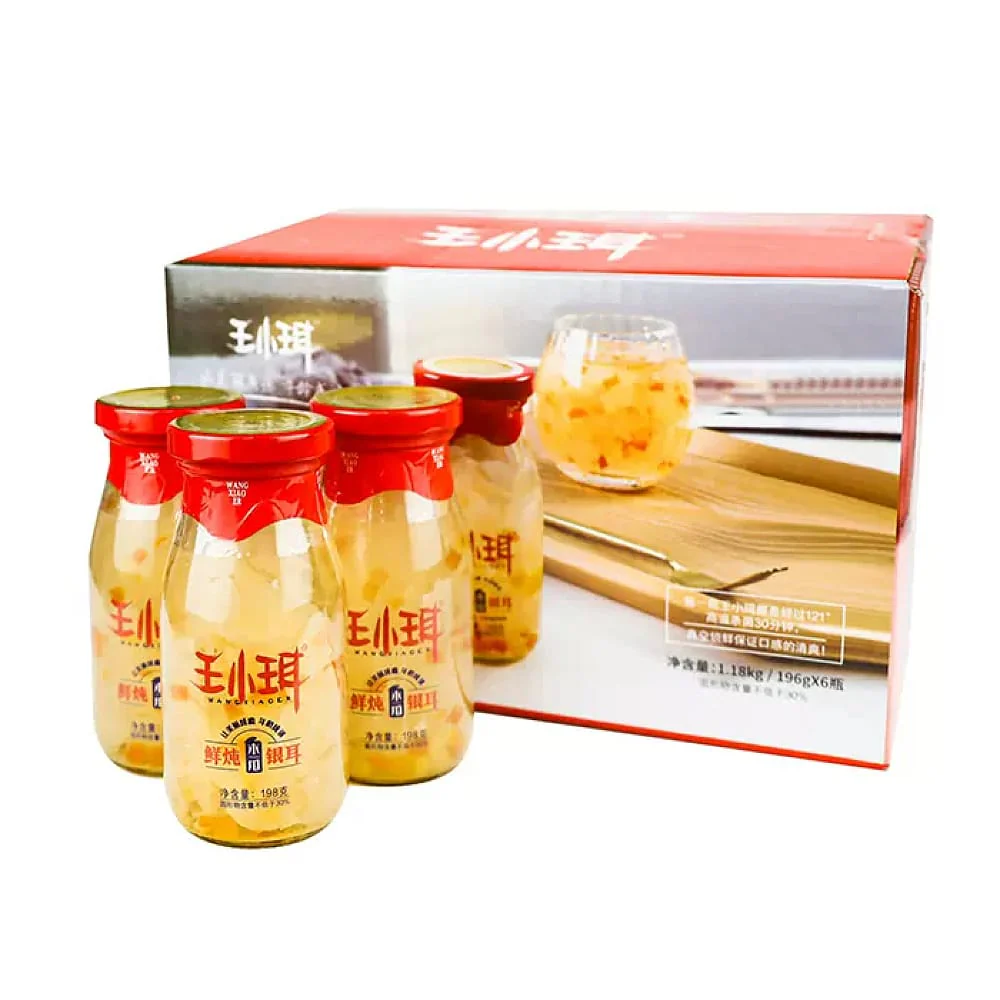 Wang Xiao Er Fresh Stewed Tremella with Papaya Flavor - 198g x 6 Bottles