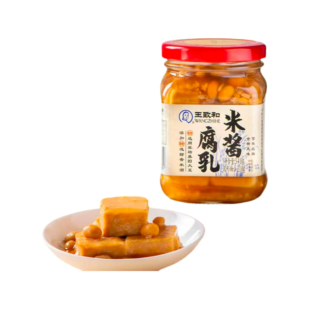 Wangzhihe Fermented Bean Curd (Rice Paste) 340g – Chinese Fermented Tofu Condiment