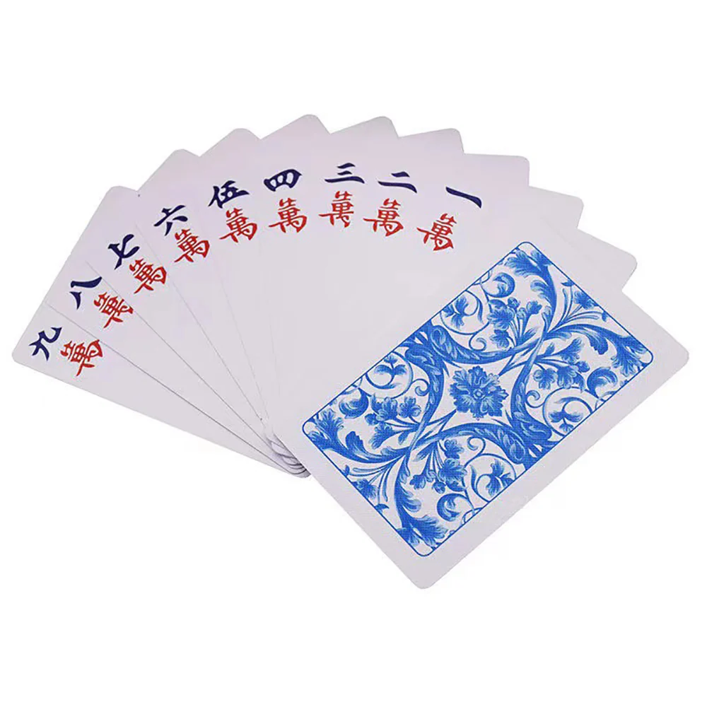 WanShiHong Washable Portable Mahjong Cards - 144 Pieces - Image 3