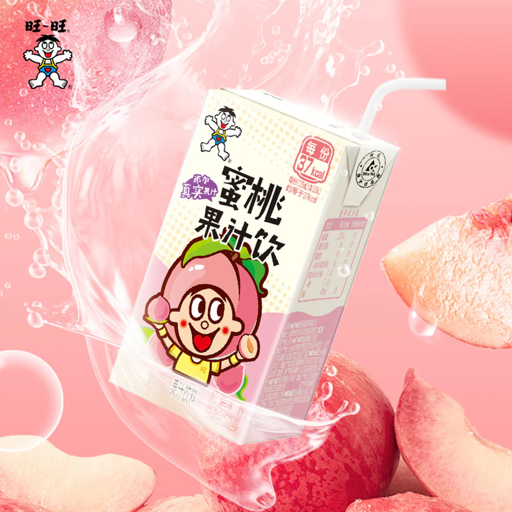 Want Want Peach Juice Drink 125ml x 36 Boxes - Kids Juice Boxes - Image 2