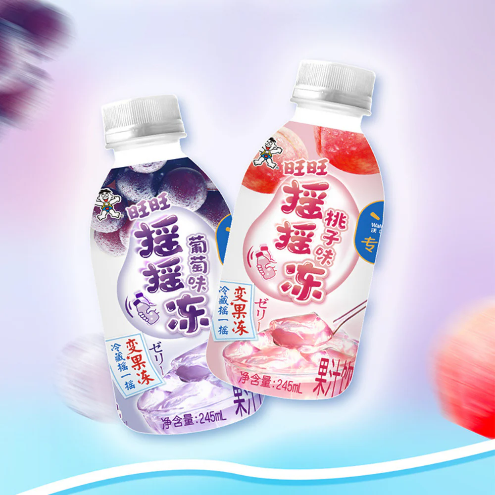 Want Want Shake‑Shake Jelly Drink – Peach 245ml - Chewy Peach Jelly Beverage - Image 4