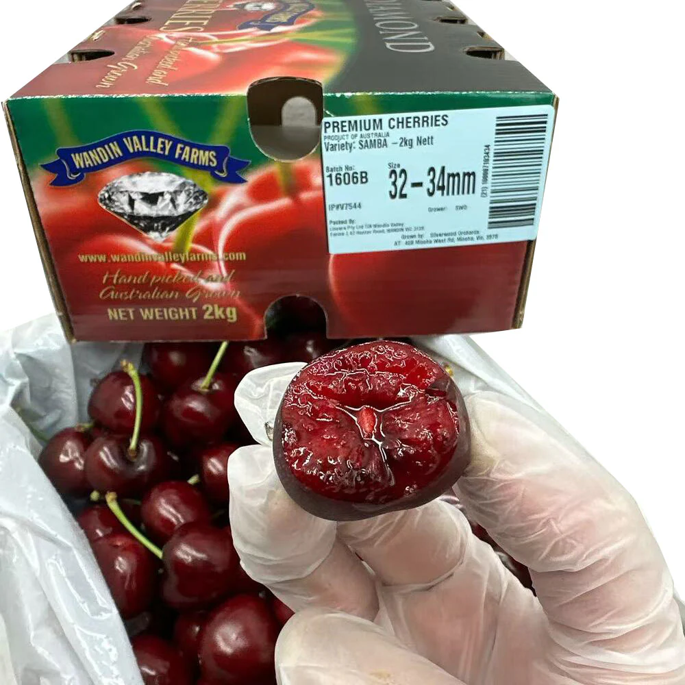 Warren Valley Farms Diamond Samba Cherries 32–34mm Gift Box 2kg - Image 4