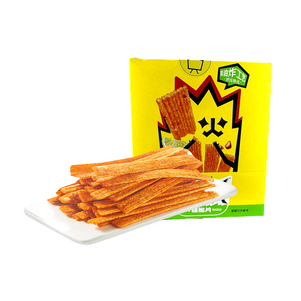 Weilong Crispy Fire Spicy Chips - Lime Flavor, 16g x 20 Packs