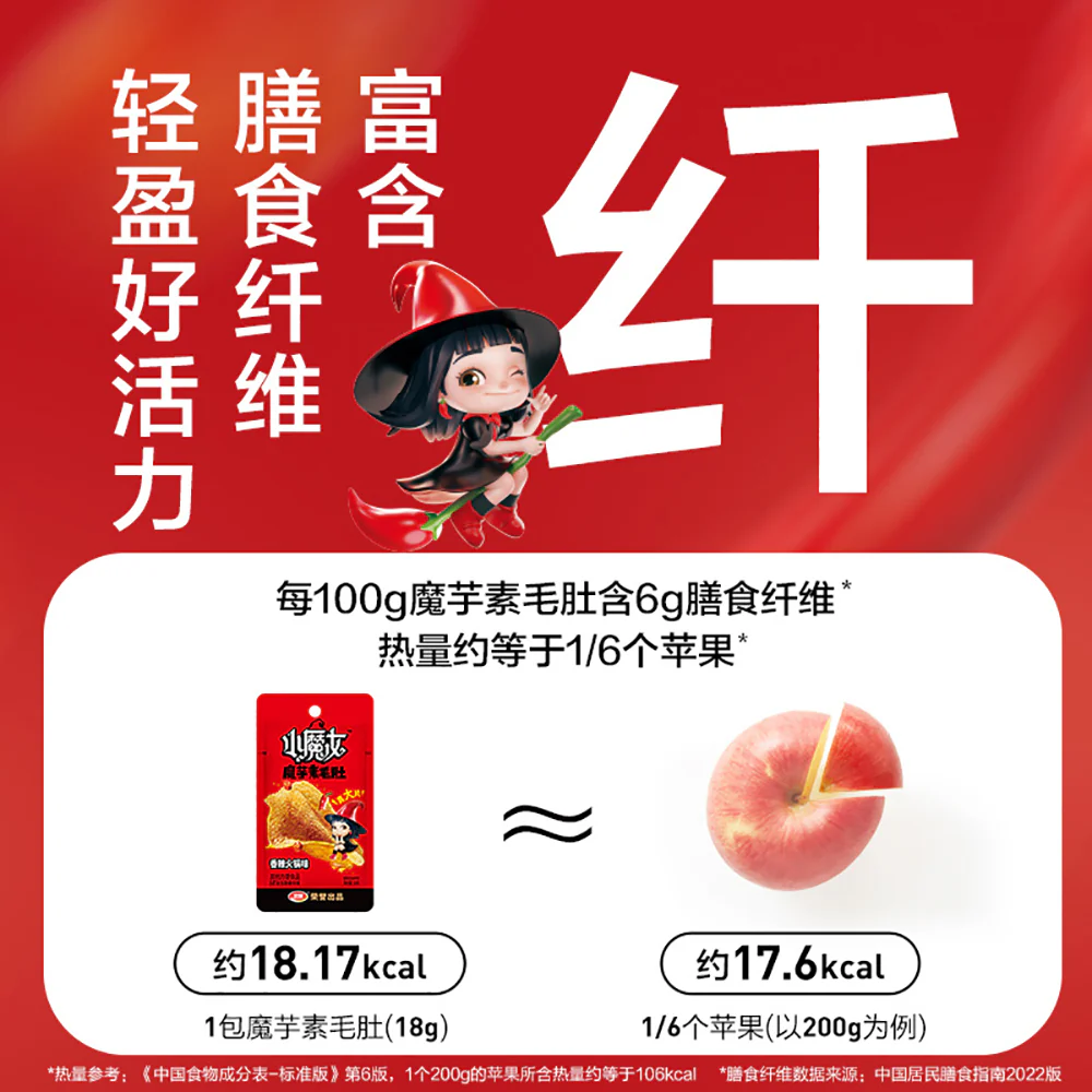 Weilong Little Witch Spicy Hot Pot Flavor Konjac Snack - 18g x 20 Packs - Image 4