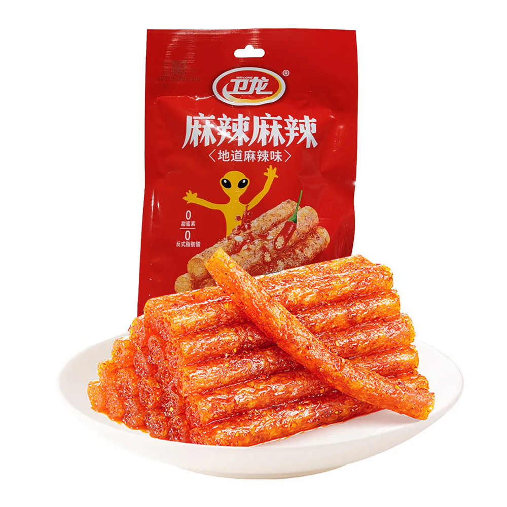 WeiLong Spicy Gluten Sticks - Mala Flavor, 4 Packs, 72g
