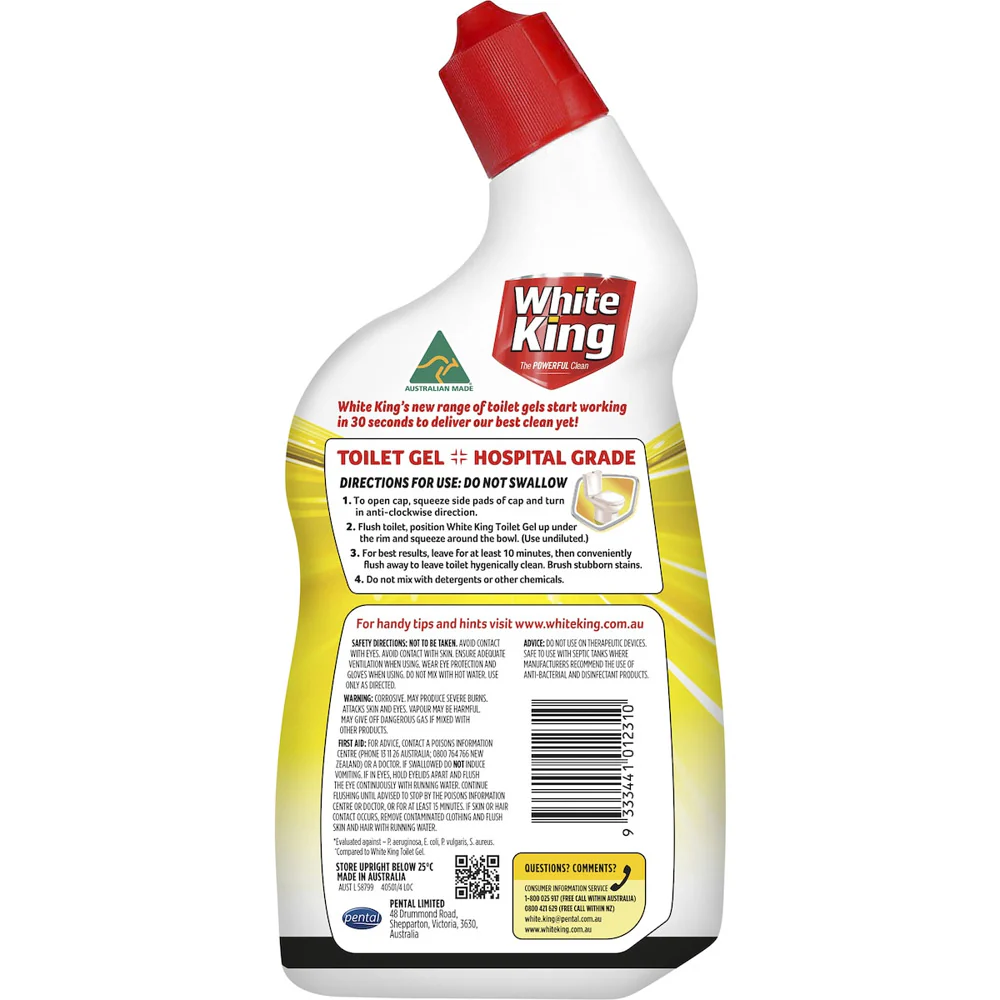 White King Toilet Gel Lemon 700mL - Image 2