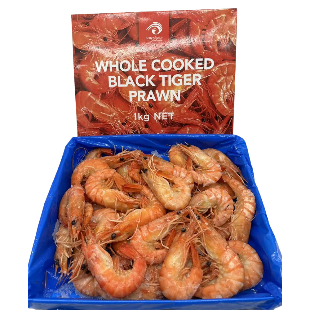 Whole Cooked Large Thai Sweet Black Tiger Prawns - Gift Box, 1kg - Image 3