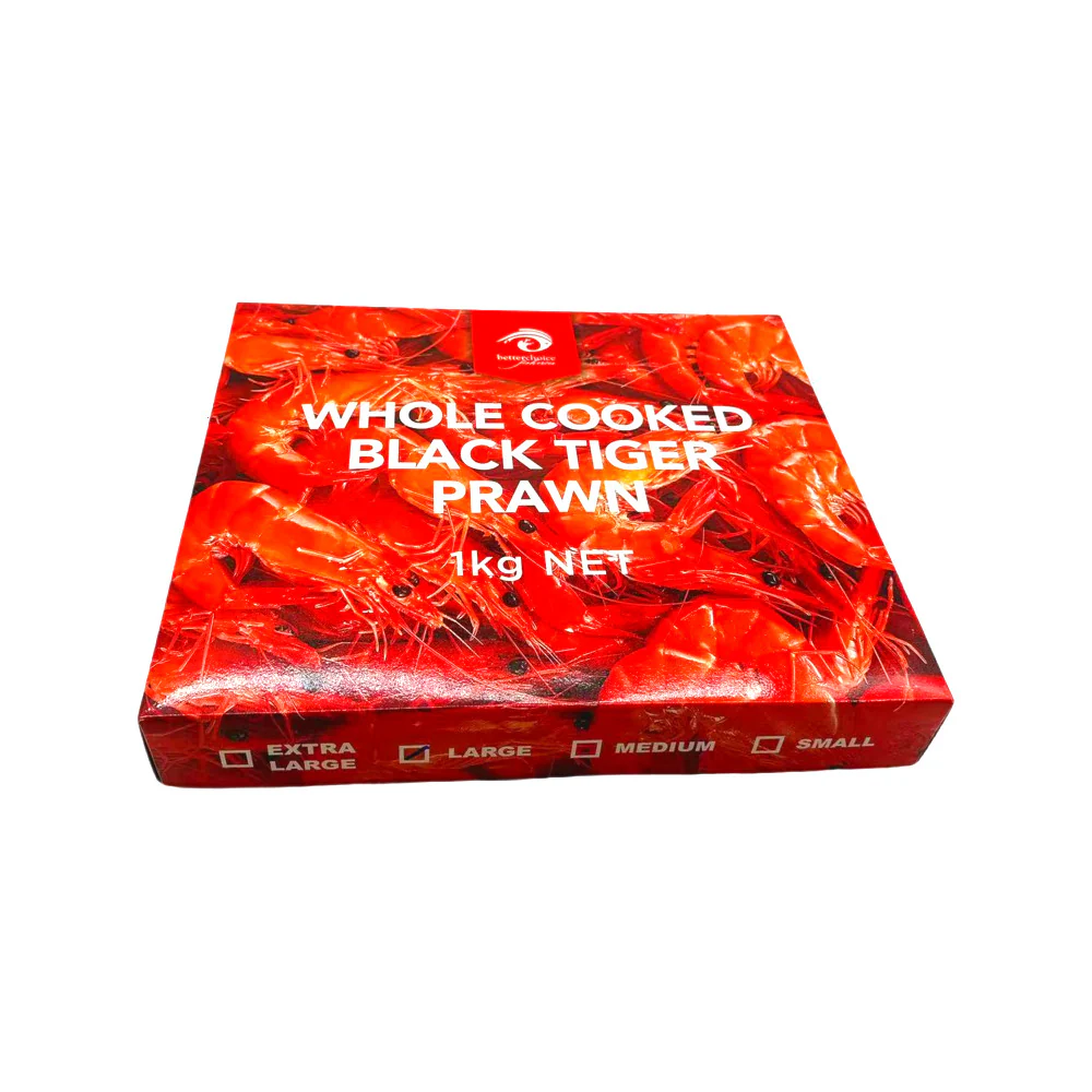 Whole Cooked Large Thai Sweet Black Tiger Prawns - Gift Box, 1kg - Image 4