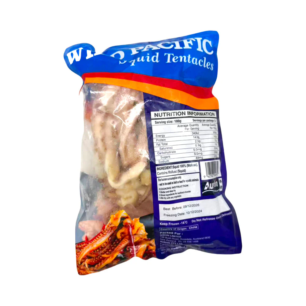 Wild Pacific Frozen Squid Tentacles 500g - Image 2