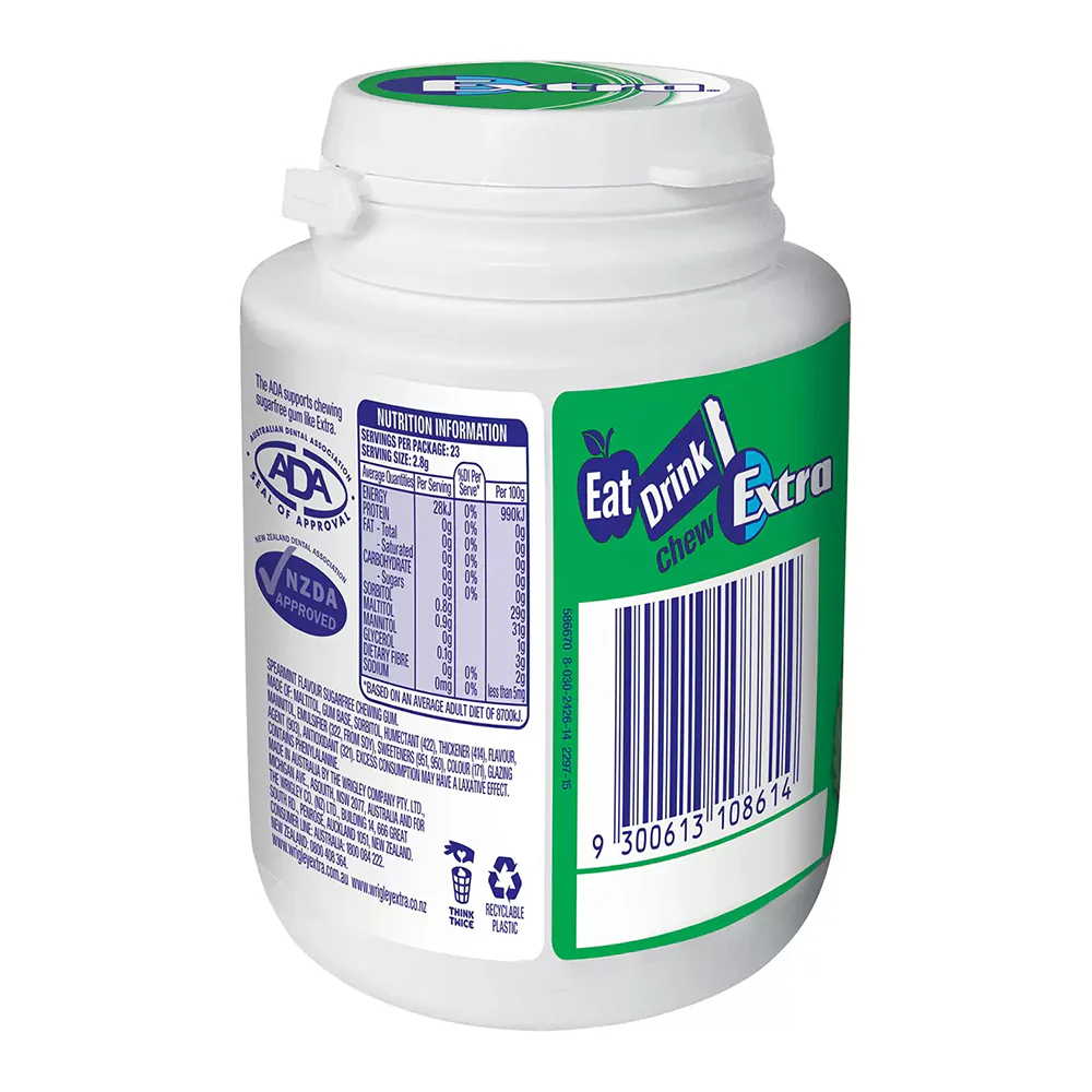 Wrigley's Extra Sugar-Free Spearmint Gum - 64g - Image 2
