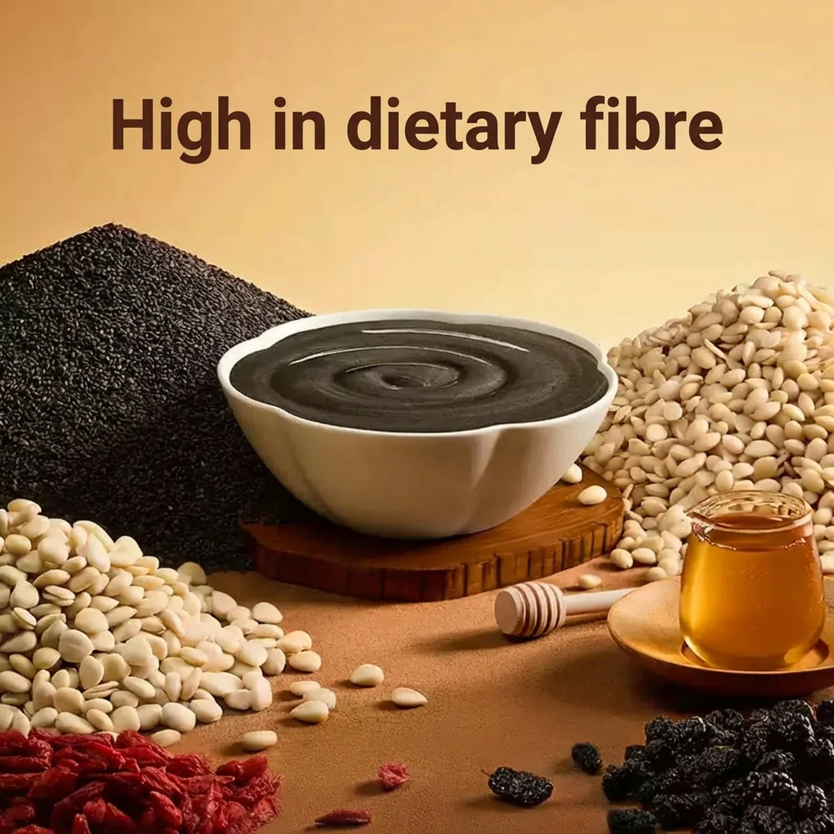 Wugu Mofang Eight-Treasure Instant Black Sesame Paste 180g x 8 Bowls – 1.44kg - Chinese Eight Precious Cereal Dessert - Image 2