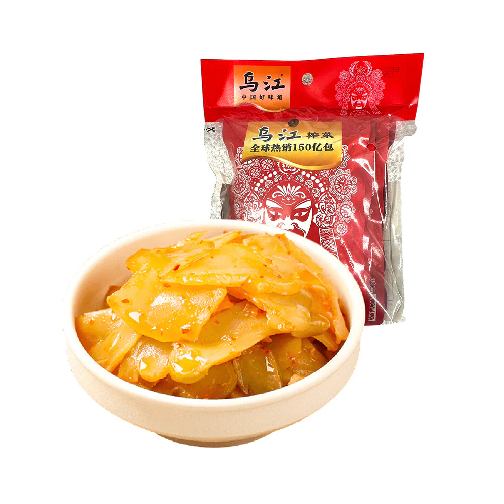 Wujiang Pickled Mustard Slices - Spicy & Sour - 80g x 4 Packs