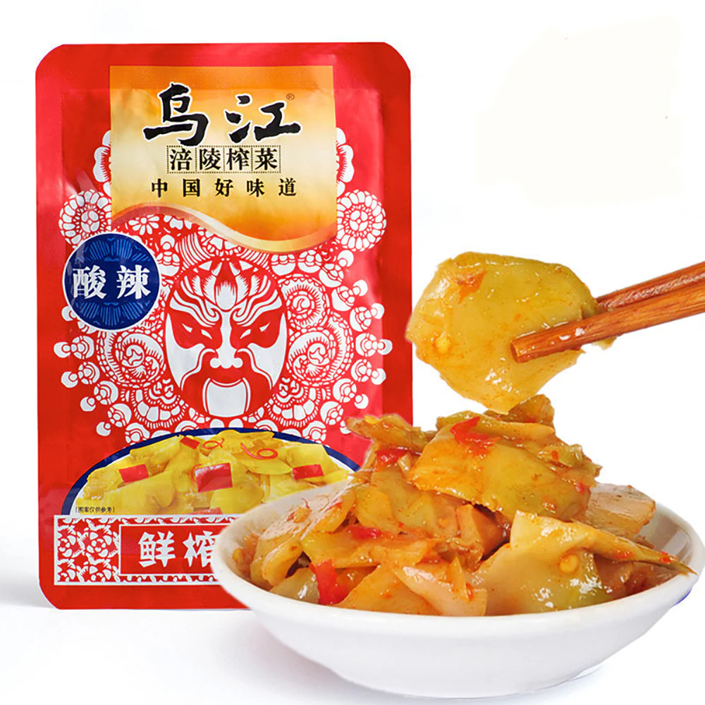 Wujiang Pickled Mustard, Spicy and Sour Flavor, 80g