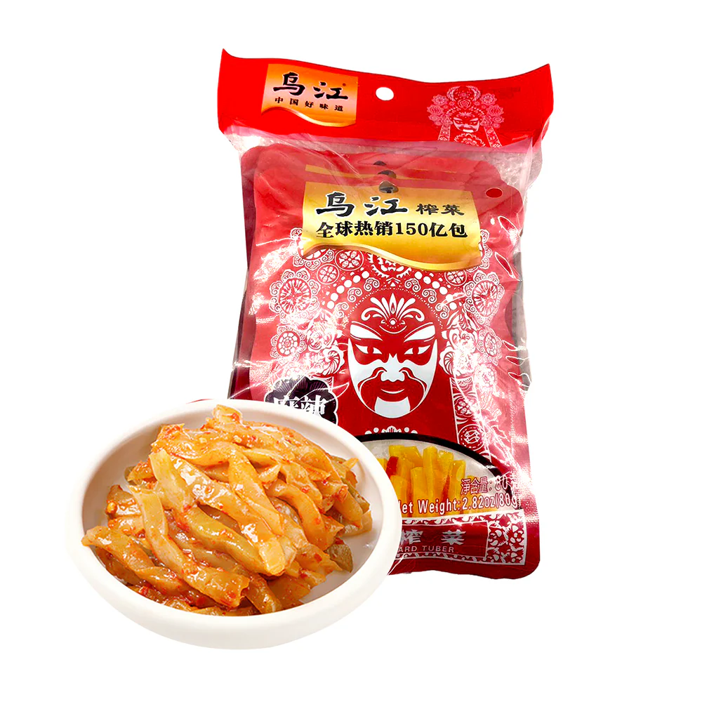 Wujiang Spicy Red Oil Pickled Mustard - 80g x 4 Packs