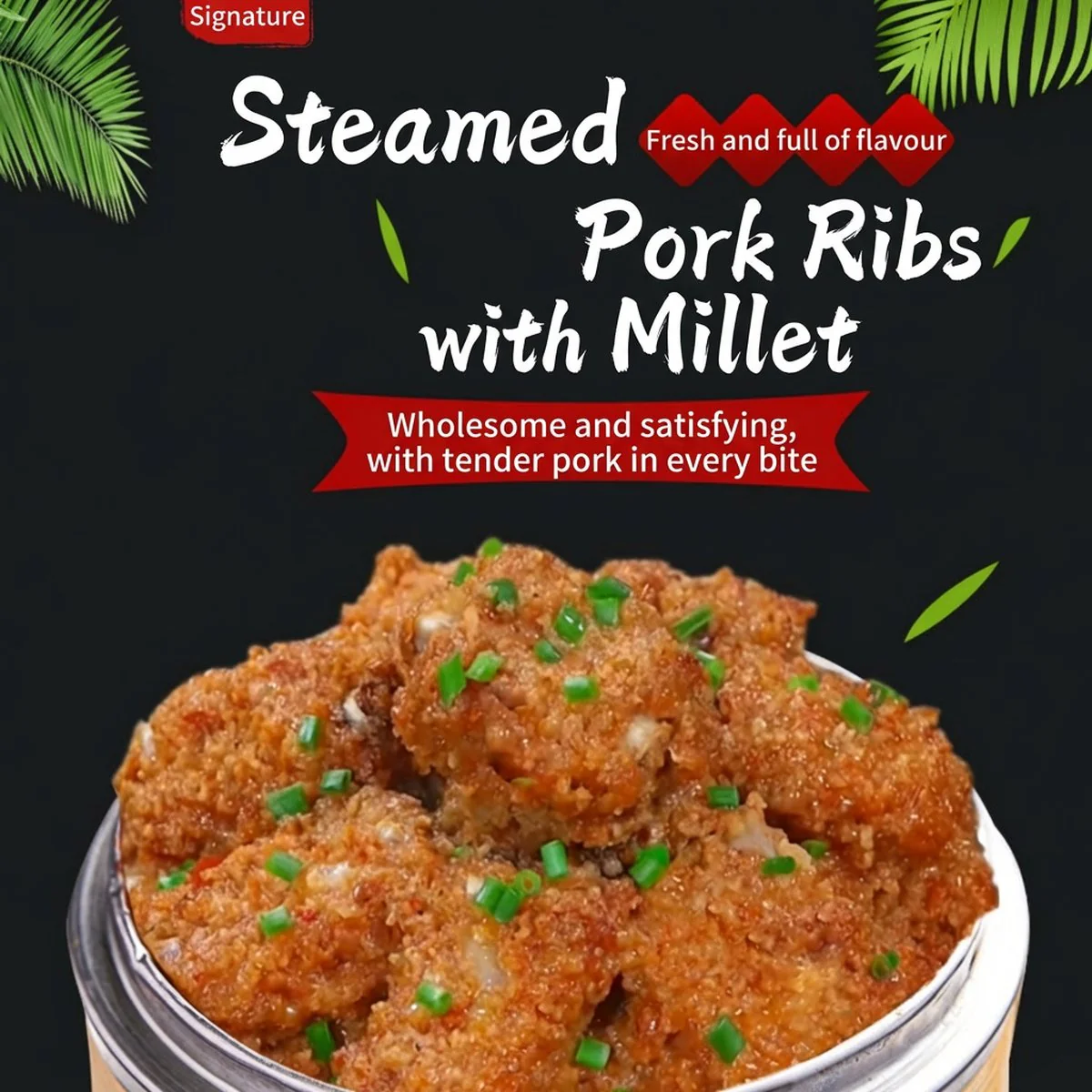 Xiangjiuji Frozen Steamed Pork Ribs with Millet - 400g - Image 2